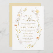 Wildflowers Love is in bloom Bridal Shower 招待状 (正面/裏面)