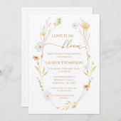 Wildflowers Love is in bloom Bridal Shower 招待状 (正面/裏面)