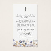Wildflowers Loving Memory Cross Photo Prayer Card (裏面)