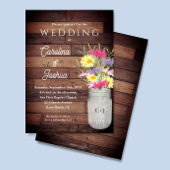 Wildflowers Mason Jar Spring Garden Wedding 招待状
