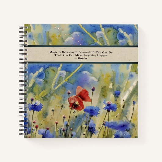 Wildflowers Meadow 信じ In Yourself Journal ノートブック (正面)