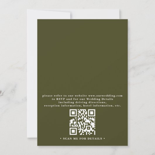 Wildflowers Meadow Arch Elegant QR Code Wedding 招待状 (裏面)