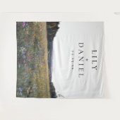 Wildflowers Meadow Floral Wedding Photo Backdrop タペストリー (正面(横))