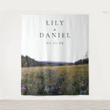 Wildflowers Meadow Floral Wedding Photo Backdrop