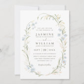 Wildflowers Meadow Garden Elegant QR Code Wedding 招待状 (正面)