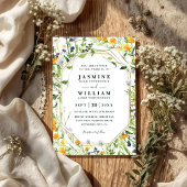 Wildflowers Meadow Rustic Elegant QR Code Wedding 招待状