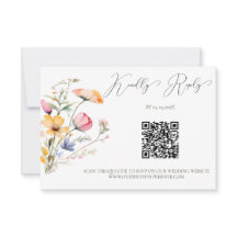Wildflowers Meadow Watercolor Wedding QRコード
