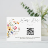 Wildflowers Meadow Watercolor Wedding QRコード 出欠カード (スタンド正面)
