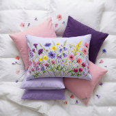 Wildflowers meadow watercolours アクセントクッション