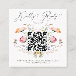 Wildflowers Meadow Wedding Budget QRコード Rsvp エンクロージャーカード