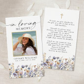 Wildflowers Memorial Funeral Photo Prayer Card