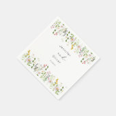 Wildflowers Minimalist Elegant Wedding Script スタンダードカクテルナプキン (角)
