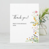 Wildflowers modern Thank you table sign メニュー (スタンド正面)