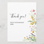Wildflowers modern Thank you table sign メニュー (正面)