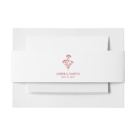 Wildflowers Monogram in Red Design 招待状ベリーバンド