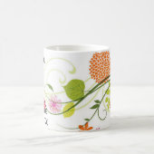 Wildflowers Mug デザイン、水彩花柄マグカップ W コーヒーマグカップ (中央)