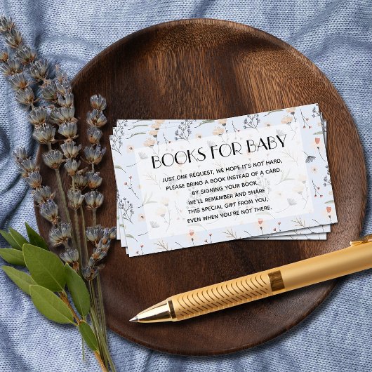 Wildflowers on Blue Baby Showerブックリクエスト エンクロージャーカード