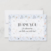 Wildflowers on Blue Boy Baby Shower サンキューカード (正面)