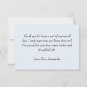 Wildflowers on Blue Boy Baby Shower サンキューカード (裏面)