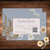 Wildflowers on Dusty Blue結婚's QR Code 出欠カード