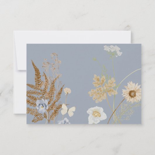 Wildflowers on Dusty Blue結婚's Three Dinner 出欠カード (裏面)