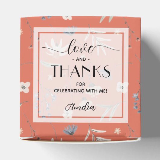 Wildflowers on Terracotta Baby Shower フェイバーボックス (上部)