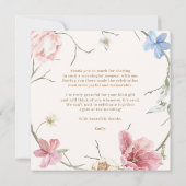 Wildflowers Pastel Floral Garden Party  Wedding サンキューカード (裏面)