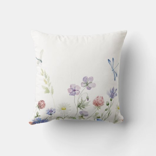 Wildflowers Personalized Custom Name クッション (裏面)