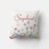 Wildflowers Personalized Custom Name クッション (正面)