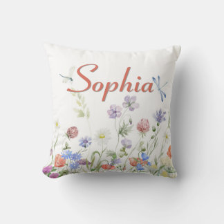 Wildflowers Personalized Custom Name クッション