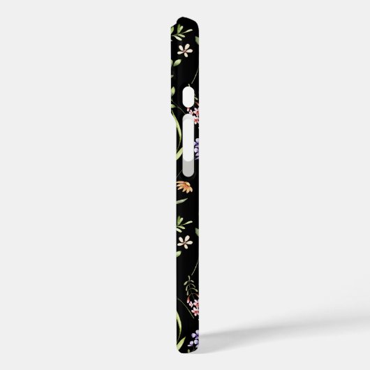 Wildflowers Personalized Name Black Case-Mate iPhoneケース (裏面 / 左)