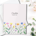 Wildflowers Personalized Script Name Pink プランナー手帳<br><div class="desc">This floral planner is decorated with hand-drawn wildflowers and stylish script typography on a soft pink background.
Easily customizable with your name and year.
Use the Design Tool to change the text size,  style,  or color.
Original Drawing © Michele Davies.</div>