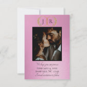 Wildflowers, Photo & Leaf Monogram - Rose Pink セーブザデート (裏面)