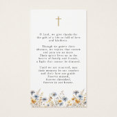 Wildflowers Photo Loving Memory Cross Prayer Card (裏面)