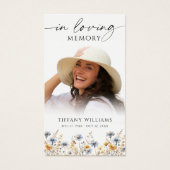 Wildflowers Photo Loving Memory Cross Prayer Card (正面)