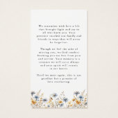 Wildflowers Photo Loving Memory Prayer Card (裏面)