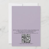 Wildflowers Purple Elegant Modern QR Code Wedding 招待状 (裏面)
