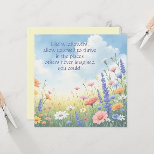 Wildflowers & Quote カード (正面/裏面インサイチュ)