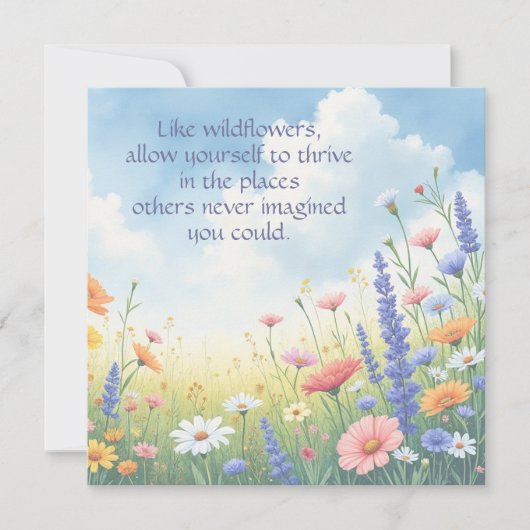 Wildflowers & Quote 	 カード (正面)