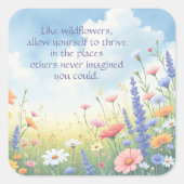 Wildflowers & Quote 	 スクエアシール (正面)