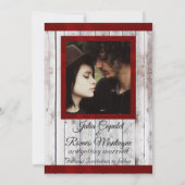 Wildflowers, Ribbon & Photo - Red セーブザデート (裏面)