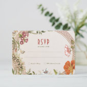 Wildflowers RSVPの結婚Insertヴィンテージ 招待状 (スタンド正面)