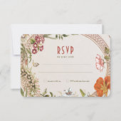 Wildflowers RSVPの結婚Insertヴィンテージ 招待状 (正面)