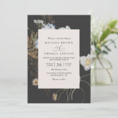Wildflowers Rustic Boho Elegant QR Code Wedding 招待状 (スタンド正面)