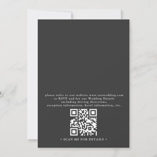 Wildflowers Rustic Boho Elegant QR Code Wedding 招待状 (裏面)