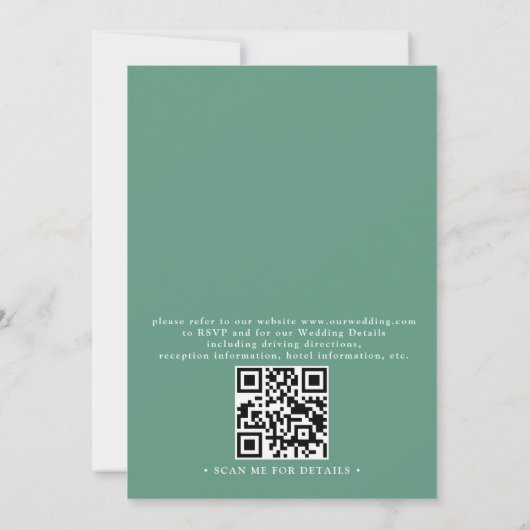 Wildflowers Rustic Elegant Modern QR Code Wedding 招待状 (裏面)