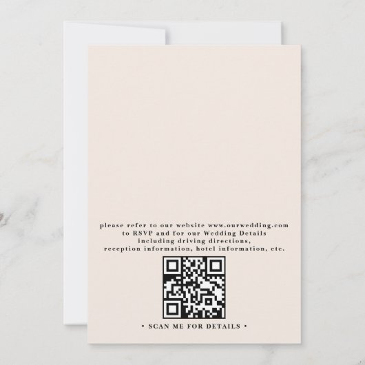 Wildflowers Rustic Elegant Modern QR Code Wedding 招待状 (裏面)