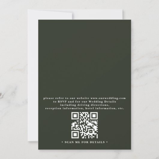 Wildflowers Rustic Spring Dusty QR Code Wedding 招待状 (裏面)