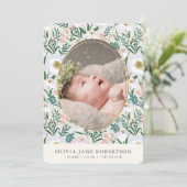 Wildflowers Sage Girl写真誕生のお知らせ 招待状 (スタンド正面)