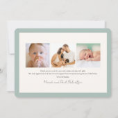 Wildflowers Sage Girl写真誕生のお知らせ 招待状 (裏面)